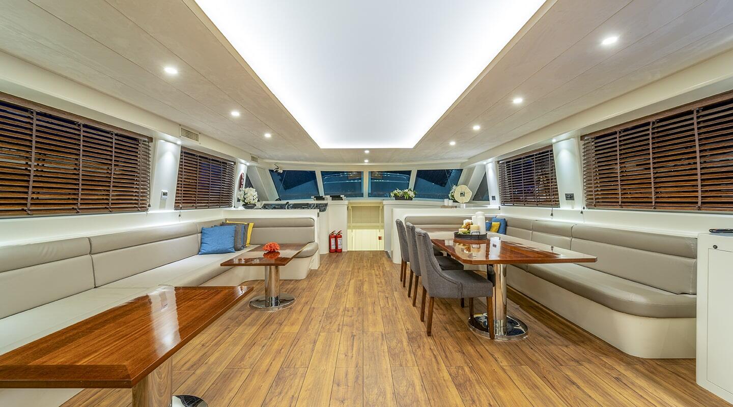 Saloon detail aboard Queen of Makri